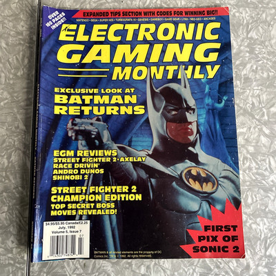 Electronic Gaming Monthly EGM July 1992 36 Batman Returns SEGA SNES Terminator