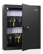 60 Position Slotted Key Cabinet with Combination Lock Resettable Black Digita...