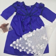 American Girl Josefina  s Navidad Outfit Beforever Blue Dress Mantilla  Comb