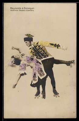 Postcard Reynolds & Donegan, American Skaters & Dancers, Roller Skating 