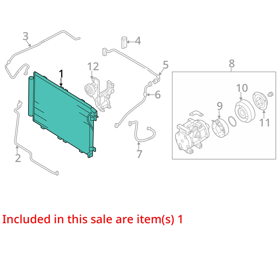 2003 2004 2005 2006 Kia Sorento AC Condenser 121k OEM - Image 4 of 4