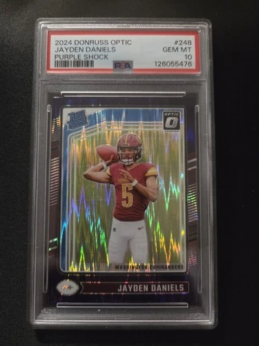 2024 Panini Donruss Optic - Rated Rookie Jayden Daniels #248 Purple Shock Prizm