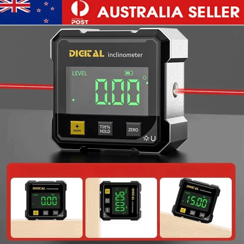 Digital Angle Finder with Electronic Laser, 4-Side Magnetic Angle Gauge, Cube AU - image 2 of 4