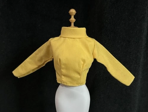 New ListingVintage *Barbie* Clothes: Unbranded MOD Golden Yellow Linen Blouse Shirt