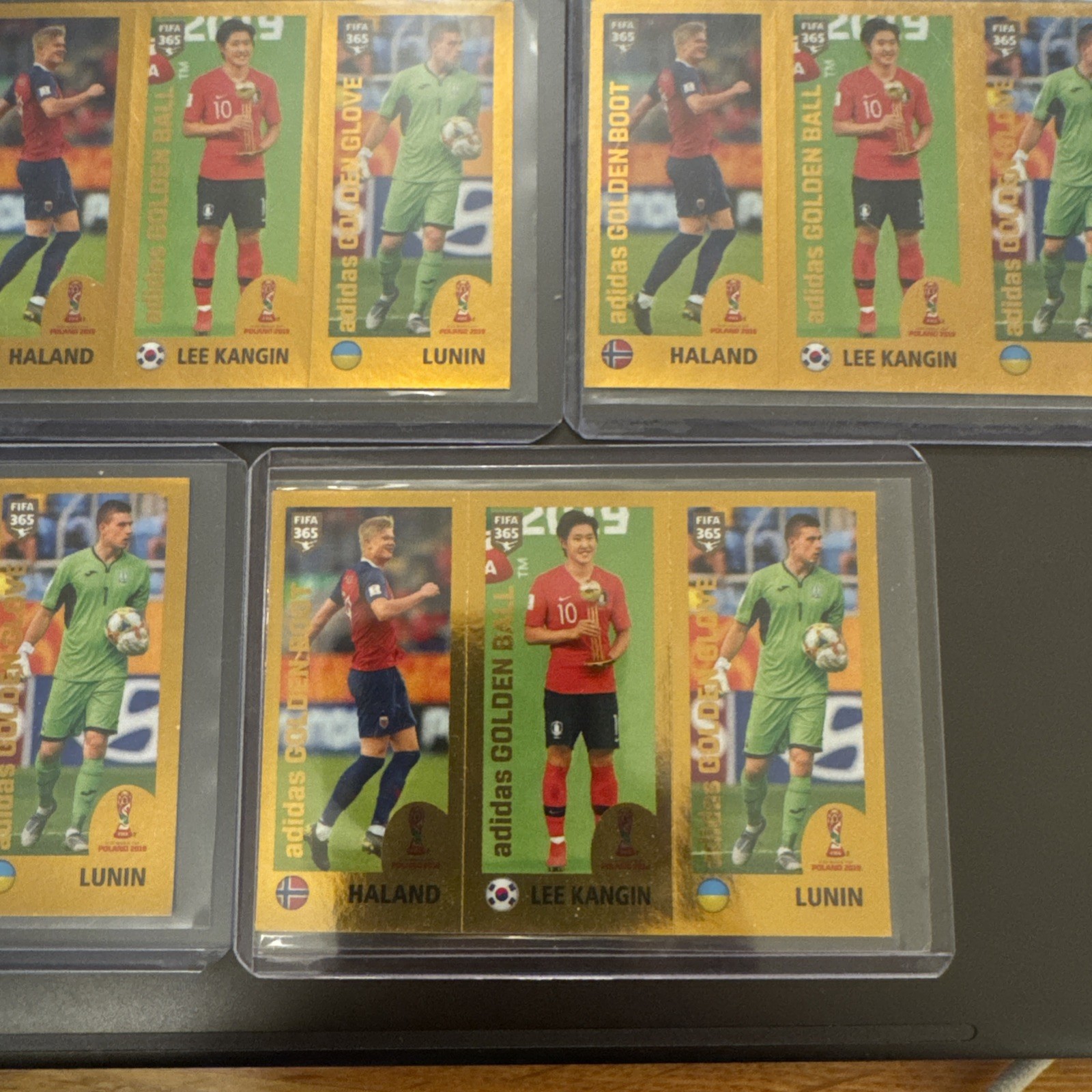 2019 Panini FIFA 365 Erling Haaland Rookie Sticker (BLUE BACK) Lot of 8! RARE view 5