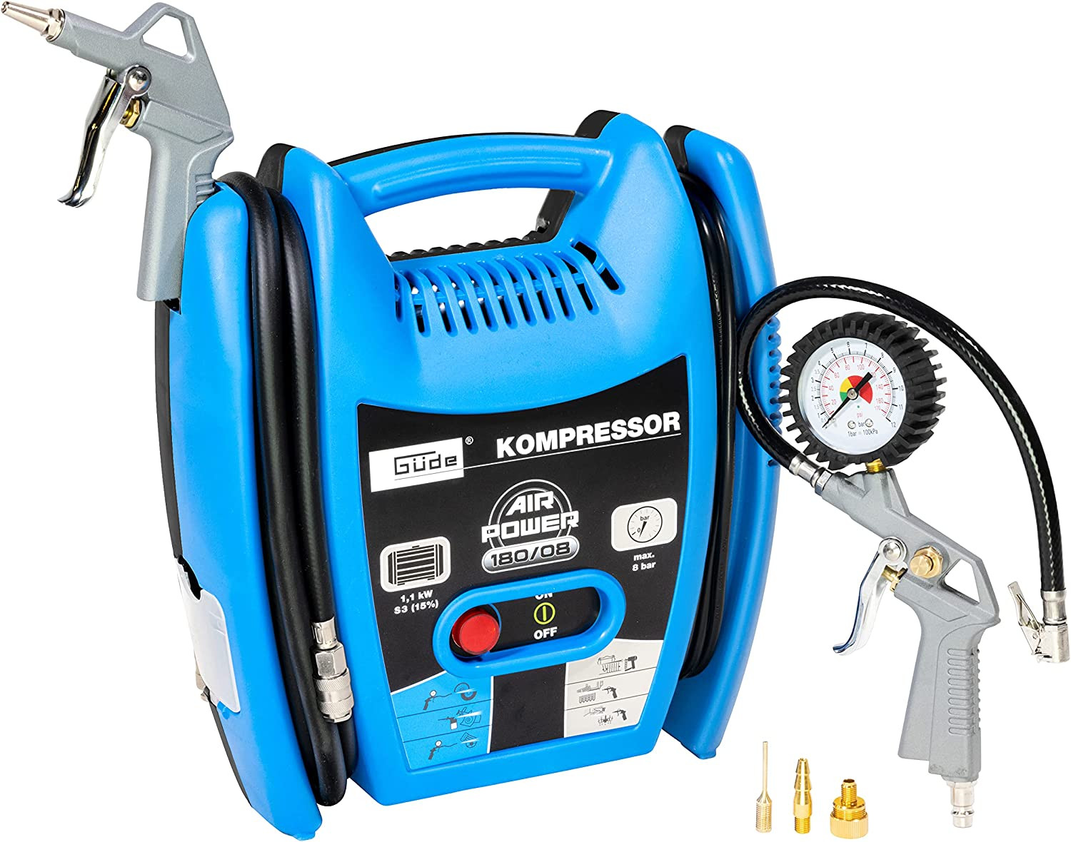 Compresseur Airpower 180/08 portatif 8 bars pour outillage pneumatique domestique