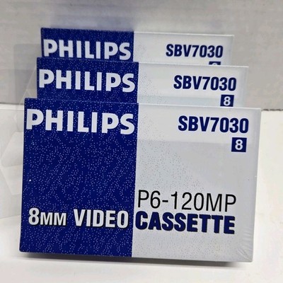 Philips 8mm P6-120MP Video Cassette For Camcorder Lot Of 3
