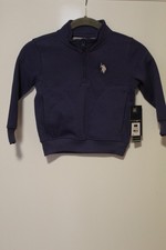U.S. Polo Assn. Boys Fleece Quarter Zip Sweatshirt-Future Dusk - XL 14-16 -NWT