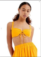 For Love  Lemons Bra Bralette Top Corset Coquette Orange Clementine XS NEW