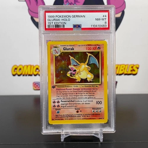 Glurak (Charizard) Holo PSA 8 1st Edition 1999 Pokemon German Base Set 4/102