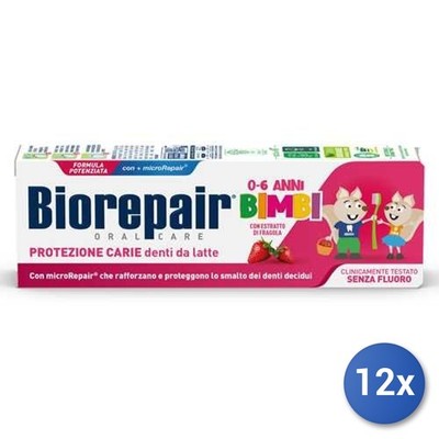 12x Bundle Biorepair Zahnpasta ML 50 Junior Kids 0-6 Erdbeere