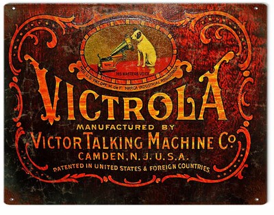 Vintage Victrola Metal Sign