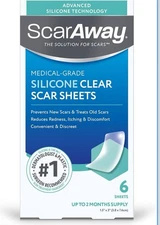 Advanced Clear Silicone Scar Sheets Medical Grade Silicone Strips 1.5" x 3" S...