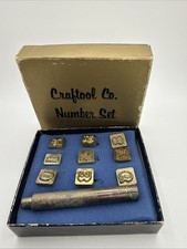 Vintage Craft Tool leather Stamps 10 Piece Number Set 1/2