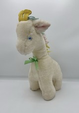 Vintage Eden Wind Up Musical Plush Animal Giraffe Pastel Yarn Mane 13" Works