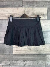 Urban Outfitters Mini Skirt Size XS Black Bubble Hem Poplin Cotton