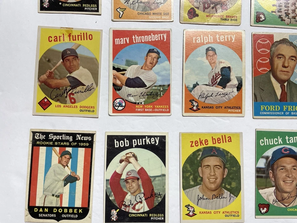 Lote de 36 tarjetas de béisbol 1959 Topps - Salón de la fama, estrellas, alto #, otros (grado mixto) Foto 4 de 4