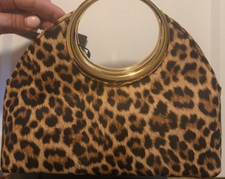 Faux Leather Clutch - Leopard Small New Hardware Detail