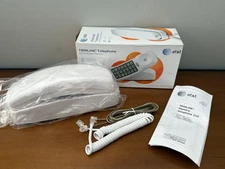 AT&T Trimline Corded Phone Lighted  Wall-Mountable Hearing Aid Compatible Memory