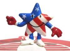 American Pride Figurine Happy Faced Lil Red White Blue Star PVC Figure