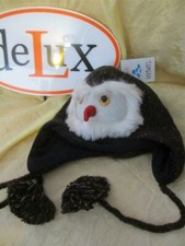 deLux BROWN HOOT barn OWL Knit ADULT bird costume FLEECE LINED knitwits New tag