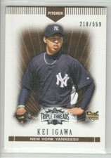2007 Topps Triple Threads Sepia #82 Kei Igawa 218/559 New York Yankees NMint