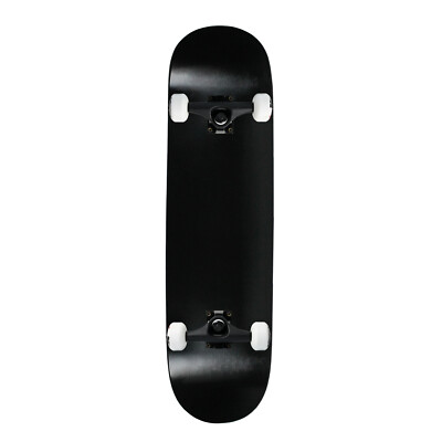 Moose Complete Skateboard 8.0 Dipped Black - Assembled Professional Skateboard With Silver/White Graphics