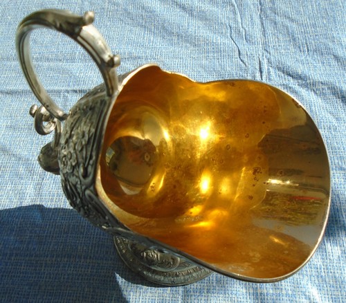 Sugar Schuttle And Scoop Silverplate Goldtone Interior Japan - Bild 2 von 10