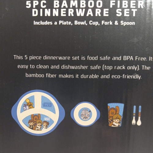 Star Wars Disney 5PC Bamboo Fiber Dinnerware Set C-3PO/R2-D2/Skywalker/Solo/Leia - Picture 2 of 2