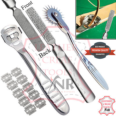 3 Stck. Leder Handwerk Schnitzen Arbeit Kit Hand Groover Locher Rad Roulette Werkzeug