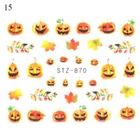 Halloween Fledermaus Und Hexe Wassertransfer-Nagelaufkleber # ▽