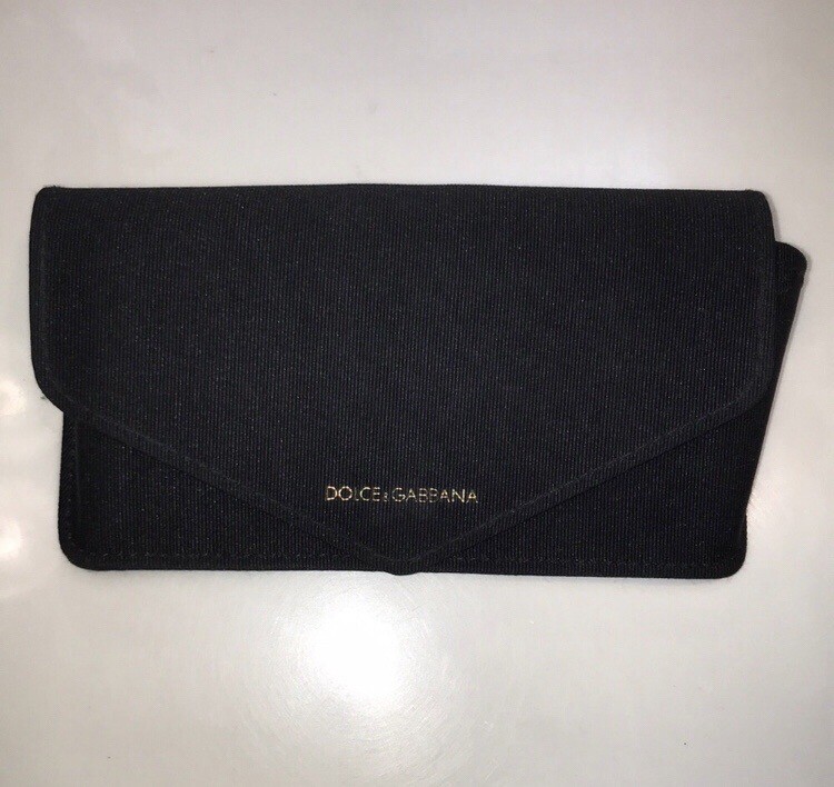 Dolce Gabbana Black Fabric Eyeglass Case