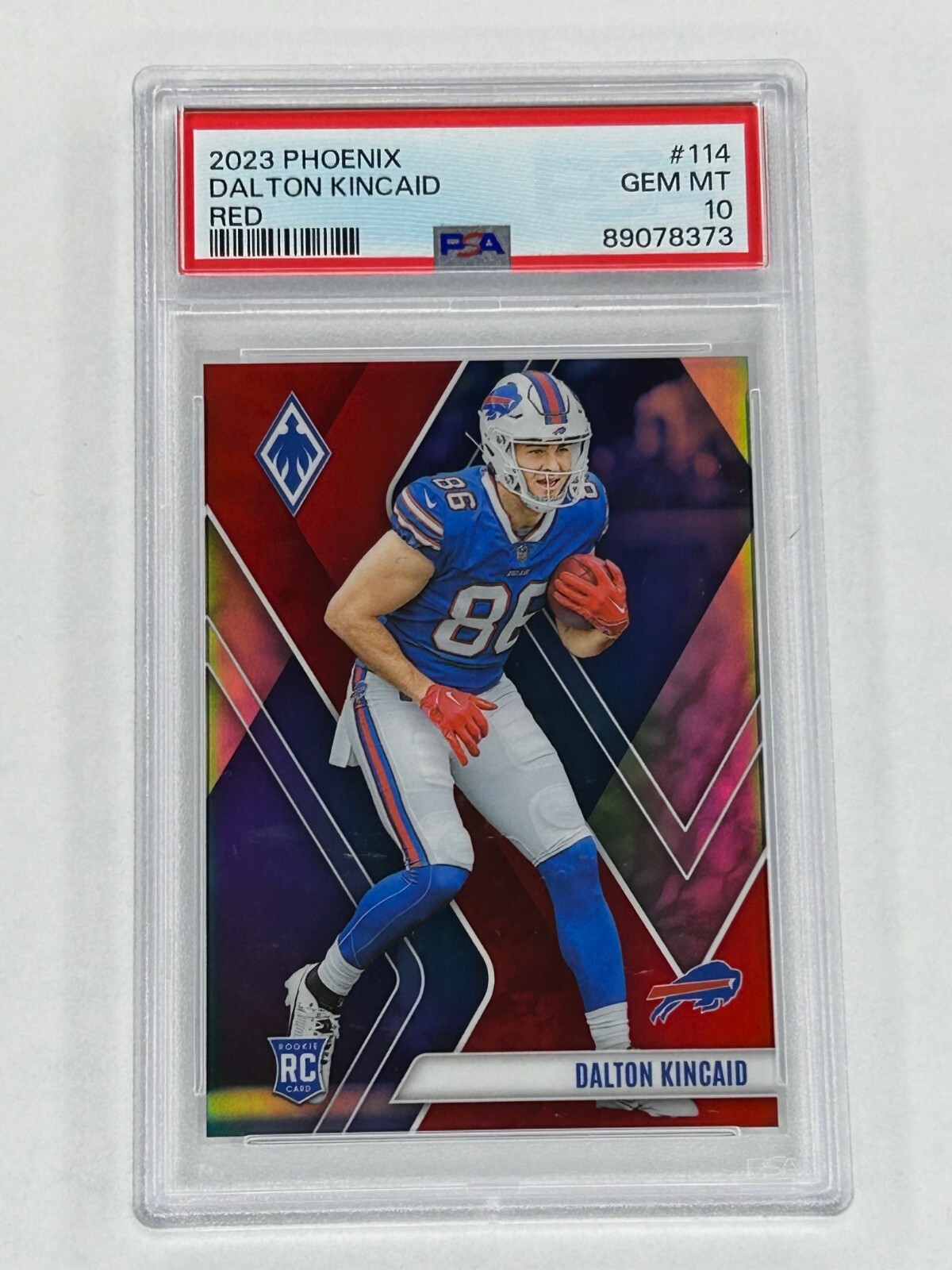 Dalton Kincaid 2023 Panini RC Phoenix Red Prizm #6/250 Rookie #114 PSA 10