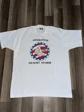 Vintage Single Stitch Desert Storm T-Shirt White XL Screen Stars