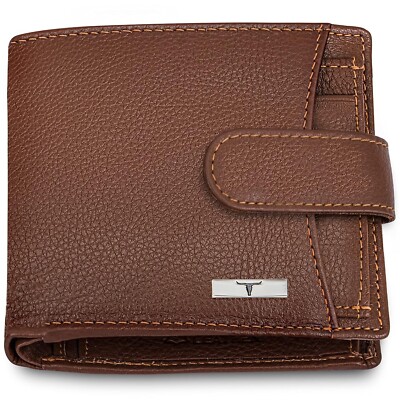 Neu Oswald Redwood Leder Herren Geldbörse RFID Schutz Geschenk Bifold