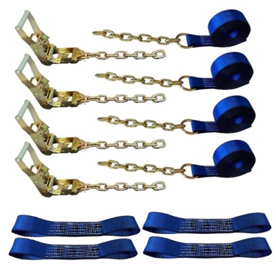 8 Point Roll Back Tie Down System Chain Ends for Car Hauler Carrier Tow Truck14'
