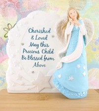 Blessed From Above Guardian Angel Plaque Baby Boy Nursery Angelstar 13169