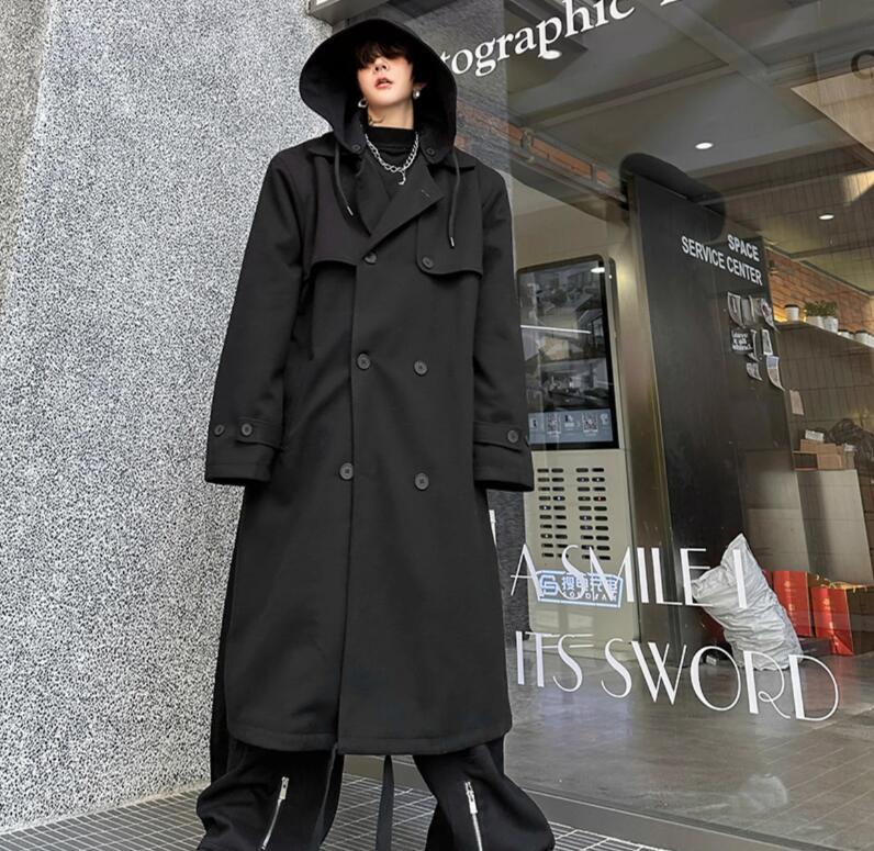 Medium and long section Large size Windbreaker Men's clothes Autumn and winter Men's Woolen coat main image 1