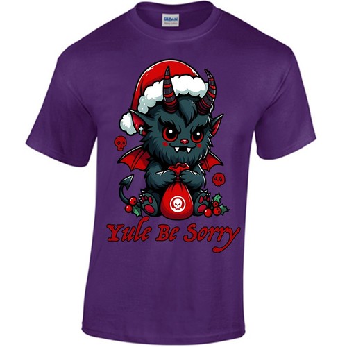 Yule Be Sorry, T-shirt Unisex S - 5XL, Gothic Yuletide, Christmas, Cute Krampus - Picture 10 of 15