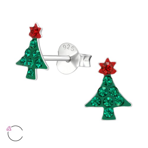 Pair of 925 Sterling Silver CHRISTMAS Earrings Studs Crystal Santa Boxed - Picture 52 of 56