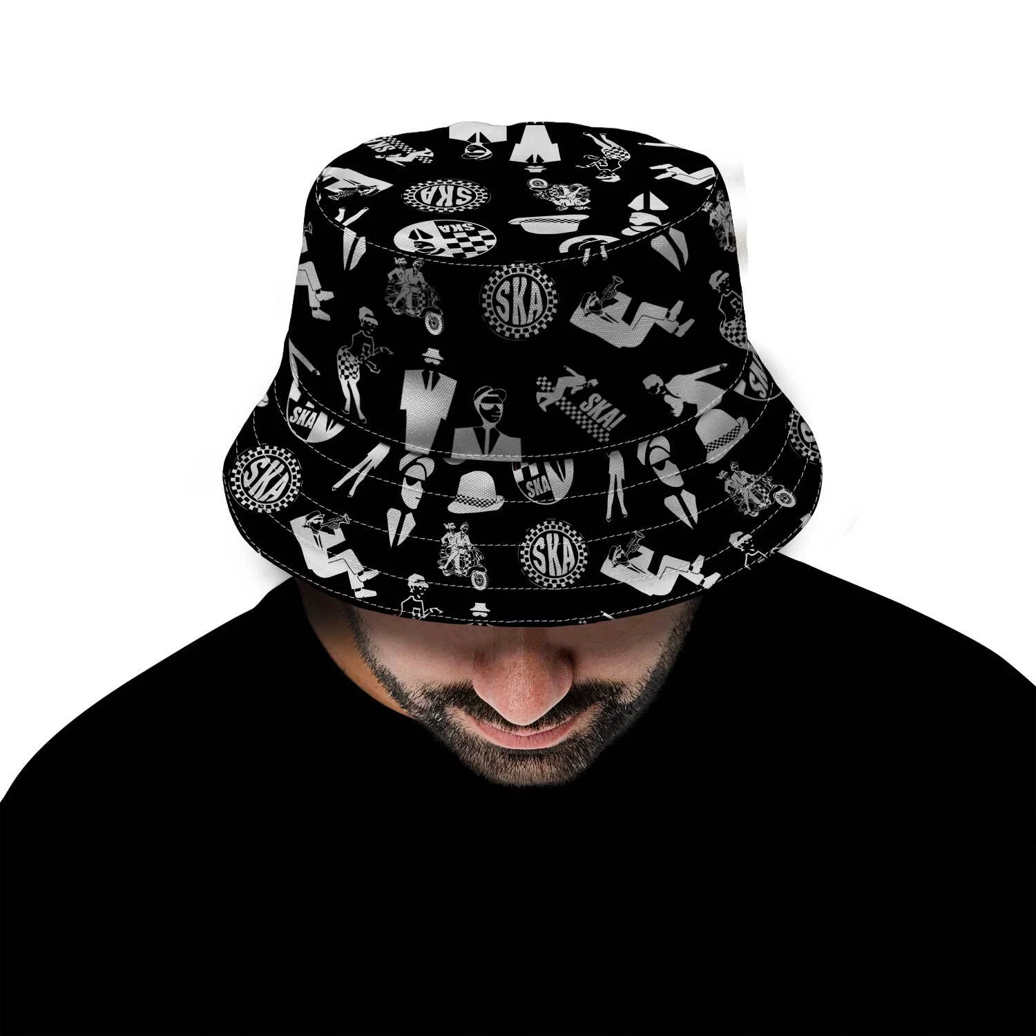 SKA Sticker Print - Bucket Hat Fashion Sun Cap Outdoor Fisherman Hat Unisex
Opens in a new window or