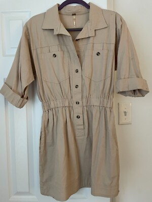 Free People Women's khaki button down shirt dress size XS | eBay Free People Women's khaki button down shirt dress size XS | eBay