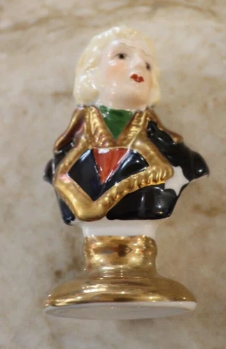 Limoges Napoleonic Bust Figurine, Porcelain 4” France Jean Lannes