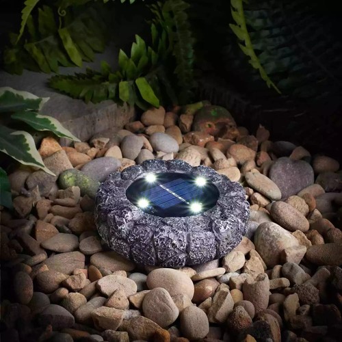 Garden Ornaments Stone Effect Ground Solar Powered LED Light Outdoor Spotlight - Picture 14 of 18