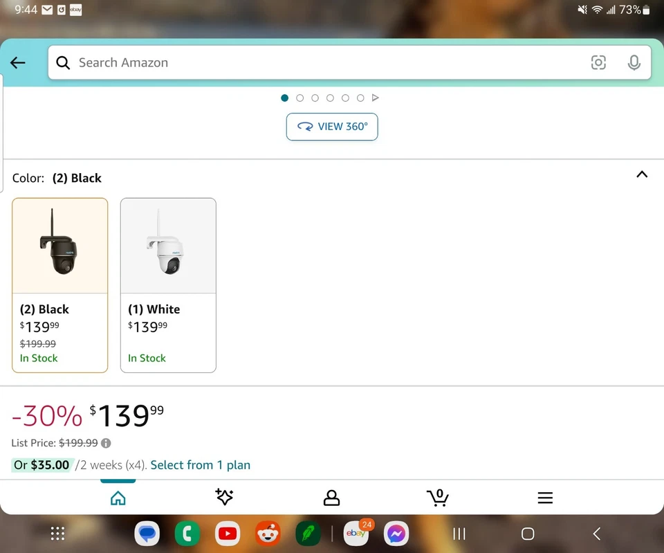 Reolink 4MP Rechargeable Pan Tilt Camera Argus PT 2.4/5GHz WiFi Two Way Audio - Image 4 of 4