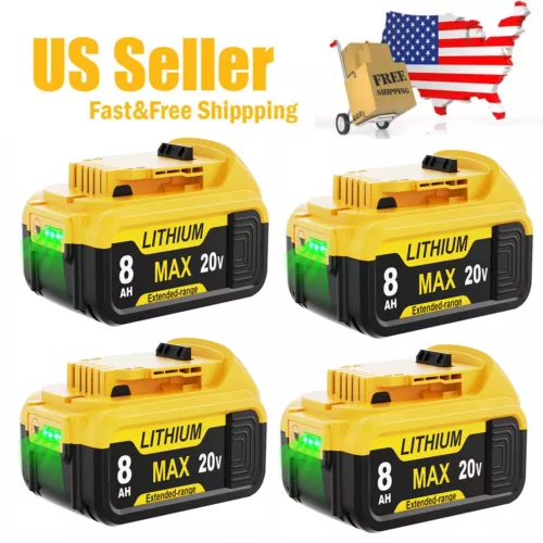 Pack For DeWalt 20V 20 Volt Max XR 8.0AH Lithium Ion Battery DCB200-2 DCB205-2