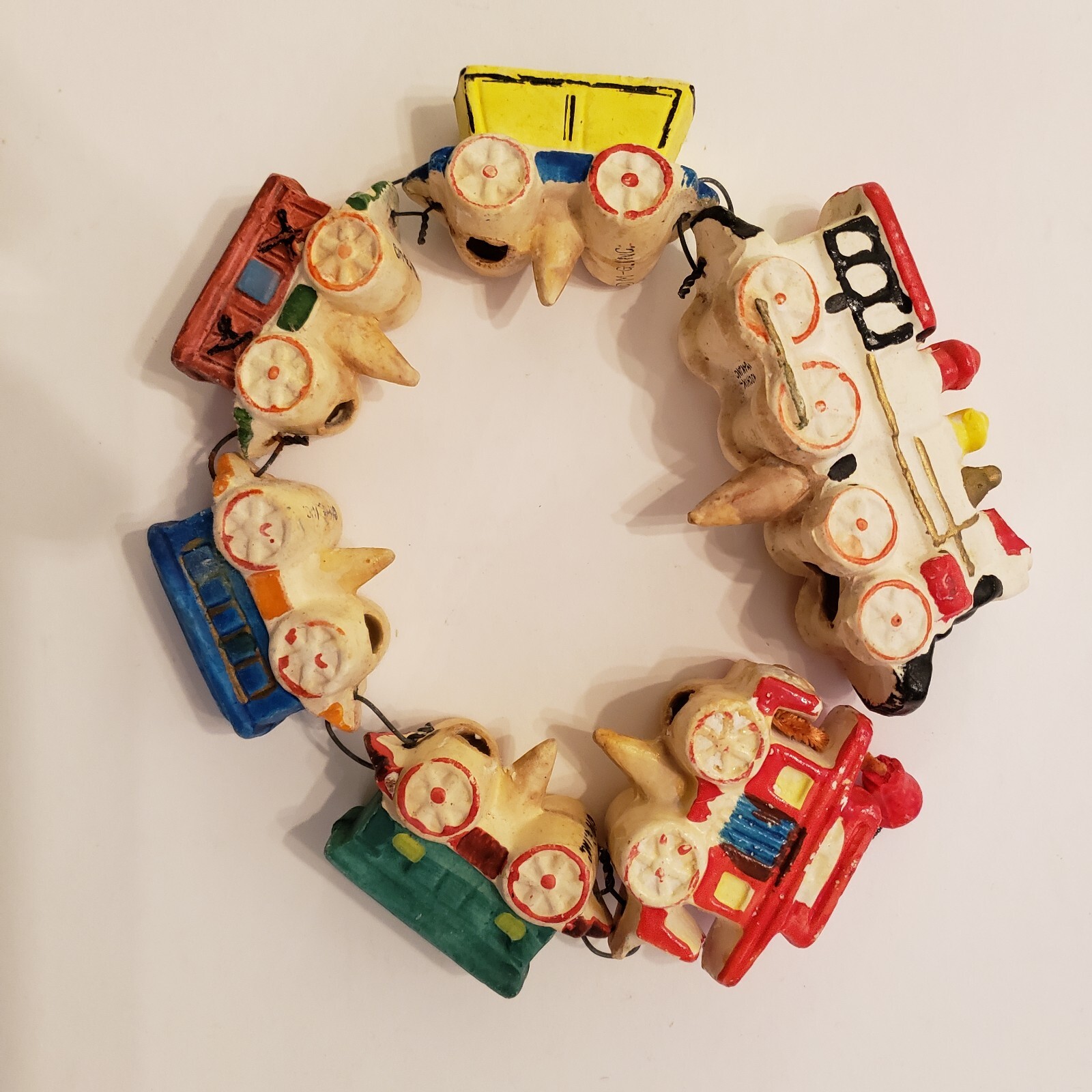 Vintage 1950s Menschik Goldman Ceramic Birthday Cake Train Candle