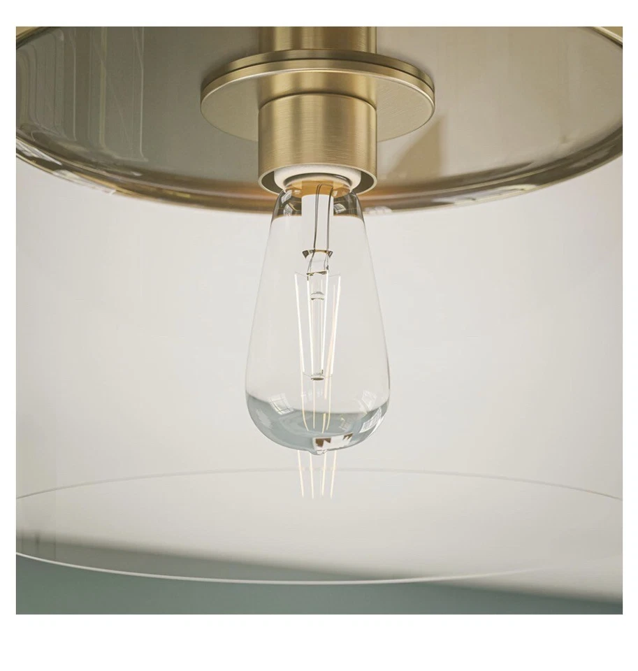 Kenroy Home Capri 1 Light Flush Mount W/ Full Pan Brass Finish 8-5/8” X 12” 1837 - Image 4 of 4