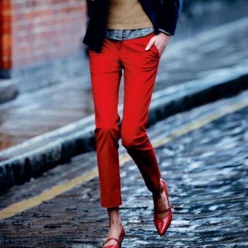Boden Red Straight Leg Trouser Pants 