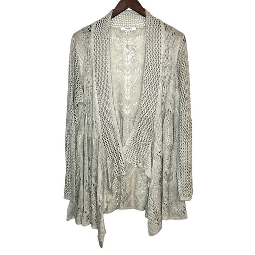 NEW Liz Claiborne New York Openwork Knit Cardigan Rayon Size XL